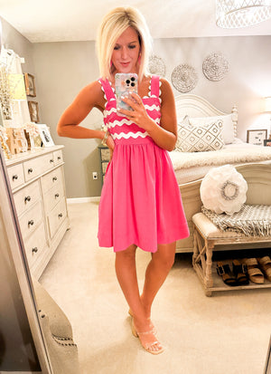 Pink Rick Rack Detailed Dress