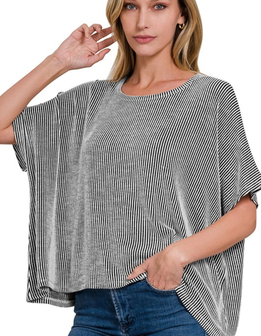 Ribbed Stripe Top (2 colors)