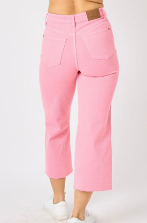 Pink Cropped Judy Blue Jeans