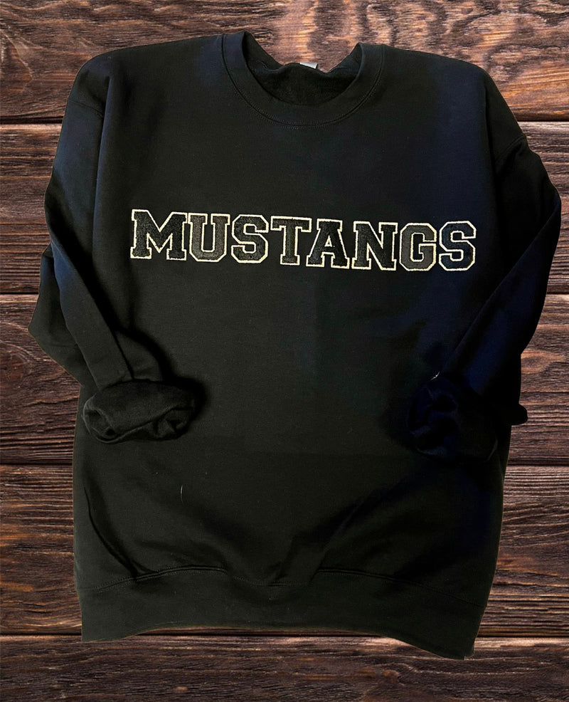 CUSTOM Mustangs Chenille Letter Sweatshirt *PREORDER*