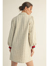 Geo Print Dress with Stripe Contrast Accent