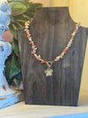 Neutral Beaded Flower Necklace