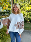 Brown & Cream Flower Patch Top