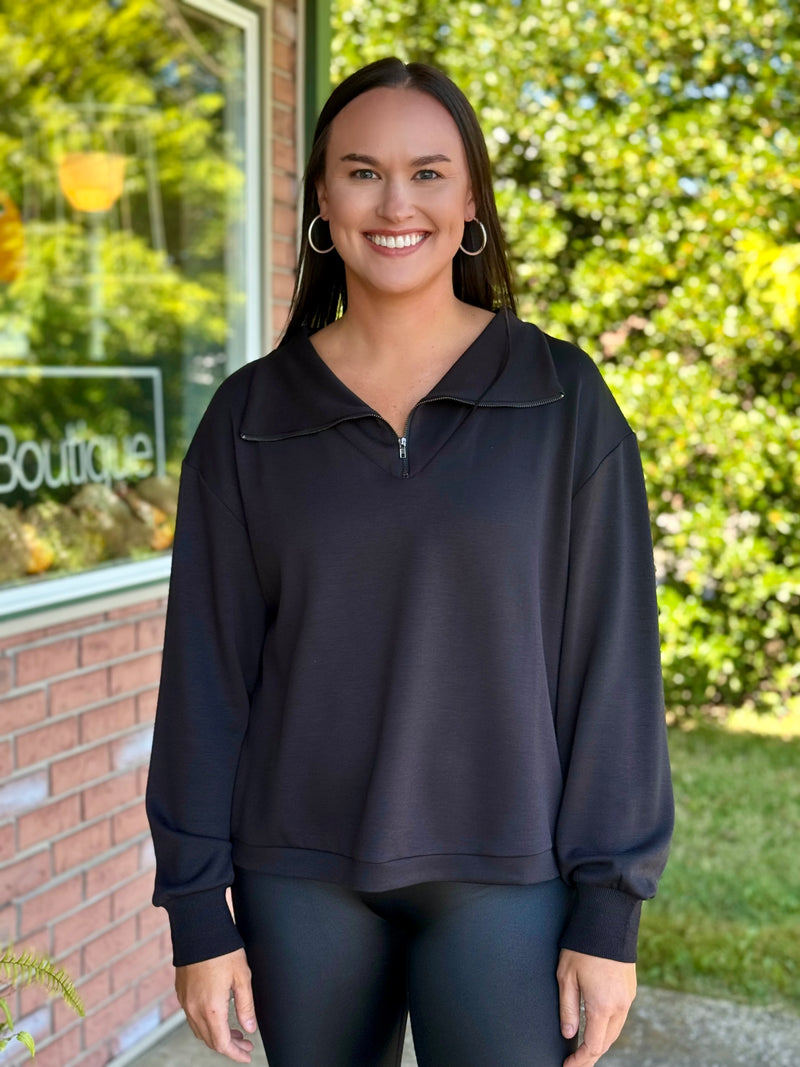 Black 1/4 Zip Pullover