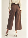 Brown Suede Pant with Scallop Detail