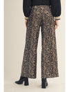 Wide Leg Blushed Fabric Cheetah Pant
