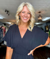 Black Waist Smocking Tiered Dress
