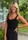 Black Sweater Top Sleeveless Midi Dress