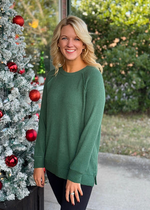 Dark Green Raglan Sweater