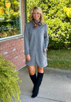 Grey Herringbone Shift Dress