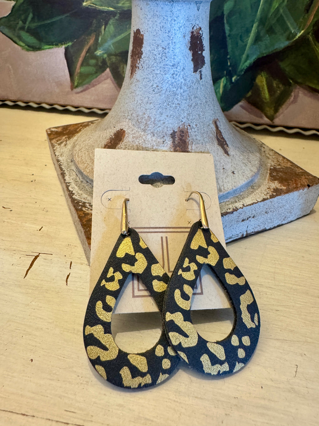 Cheetah Leather Earrings