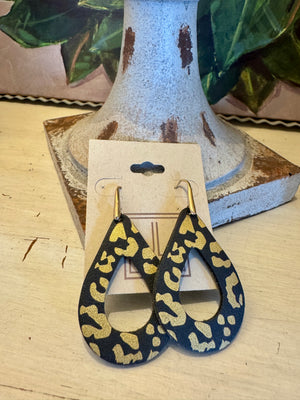 Cheetah Leather Earrings