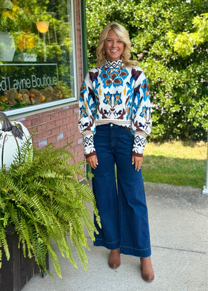 Multi Color Abstract Sweater