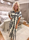 Printed Short Puff Sleeve Dress