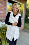 Ivory Puffer Long Vest