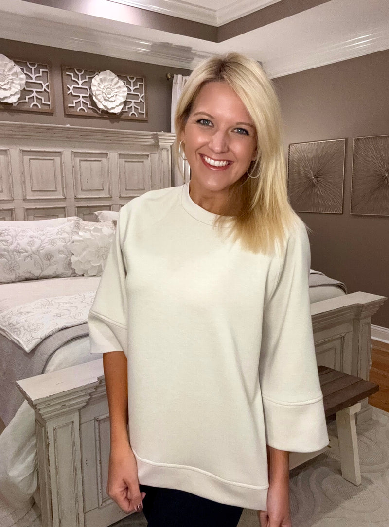 Bone Scuba 3/4 Sleeve Top