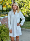 Cream Herringbone Shift Dress