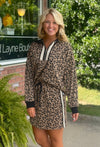 Leopard Print 1/4 Zip & Skirt SET