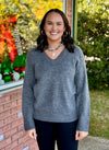 Charcoal Vneck Sweater