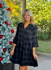 Black on Black Polka Dot Dress