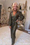 Olive Sequin Jumpsuit