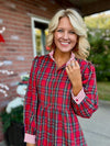 Plaid Dress with Stripe Contrast Detail