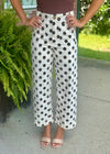 Brown Polka Dot Wide Leg Pant