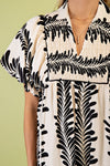 Printed Short Puff Sleeve Dress