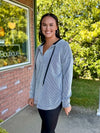 Black & White Stripe Textured Hoodie Pullover