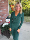 Green Shimmer Top & Wide Leg Pant SET