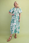 Tropical Print Midi Dress