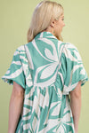 Tropical Print Midi Dress