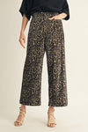 Wide Leg Leopard Pant with Front Pocket Detail