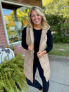 Camel Puffer Long Vest