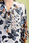 Printed Maxi Dress with Side Slit & Neckline Detail