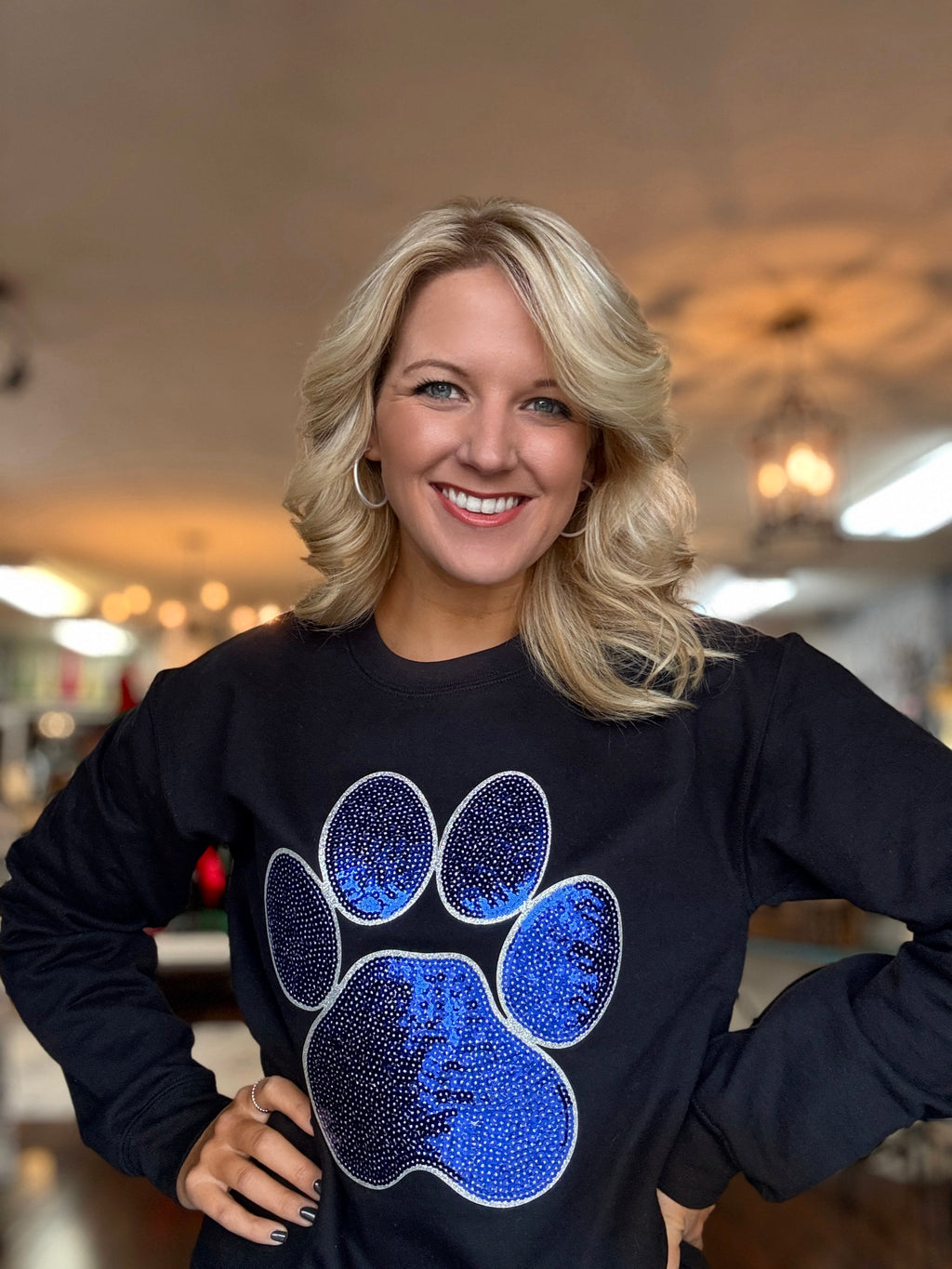 Sequin Cat Paw Sweatshirt