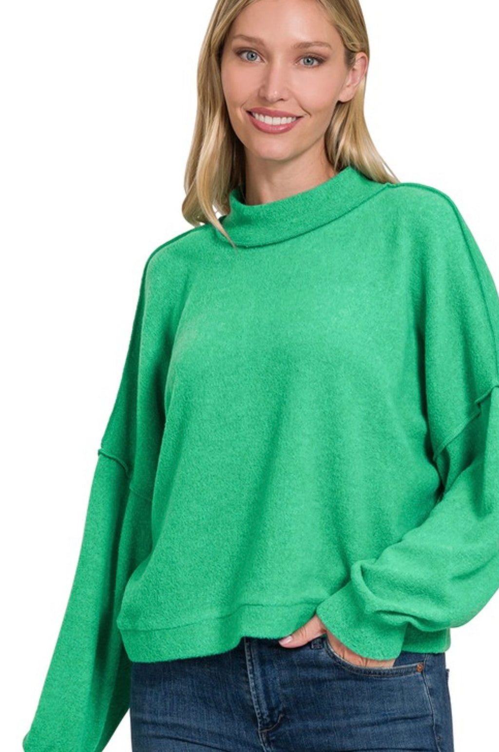 Kelly Green Brushed Top