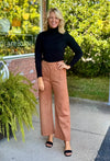 Camel Suede Pull On Pants