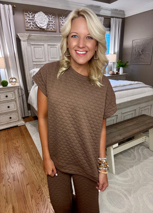 Brown Honey Comb Top & Pant SET