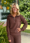 Brown Ribbed Pullover + Wide Leg Pant SET