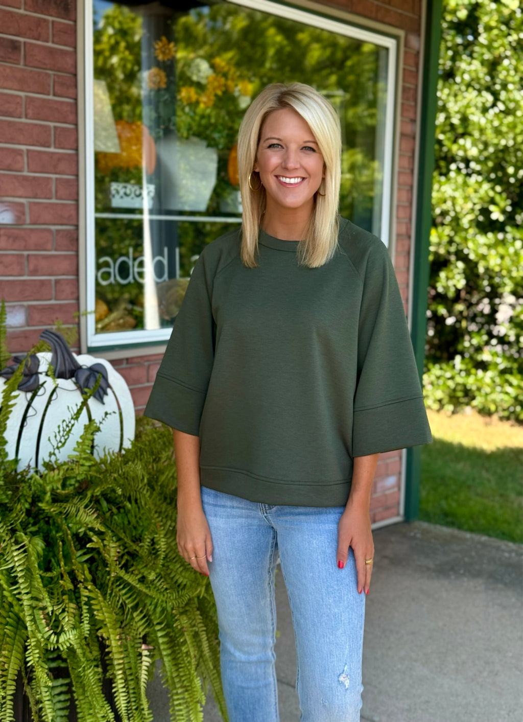 Olive Scuba Top