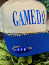 Royal Blue GAME DAY Custom Hat with Chain & Bead Details **PRE-ORDER**