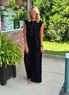 Black Terry Textured Jumpsuit