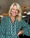 Printed Corduroy Ruffle Dress