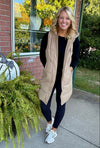 Camel Puffer Long Vest