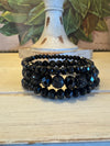 Black Beaded Bracelet Set