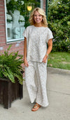 Geo Print Taupe Top & Pant SET