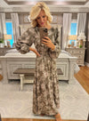 Floral Midi Dress with Cinched Waist
