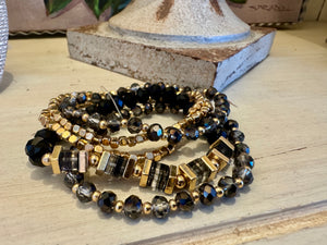 Black & Gold Beaded Set