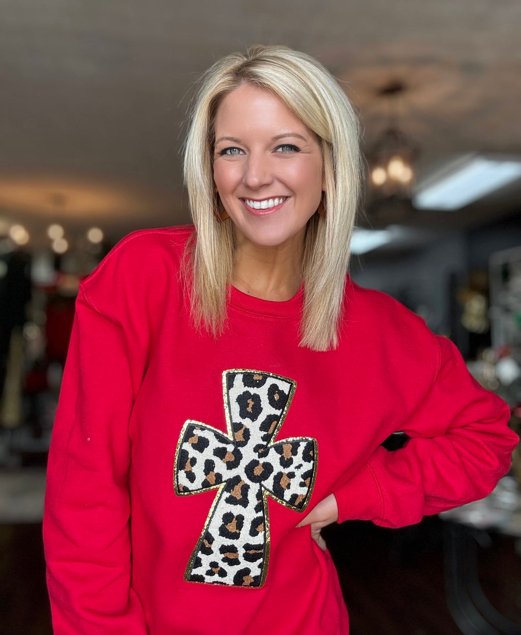 Red Leopard Cross Custom Sweatshirt *Pre-Order*